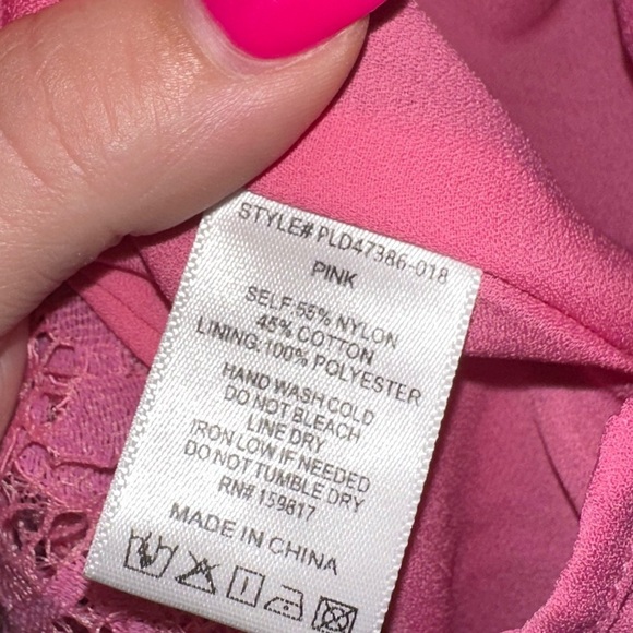 Arula Vibrant Pink Lace sleeveless maxi Dress B 2X spring summer vacation - Picture 9 of 9